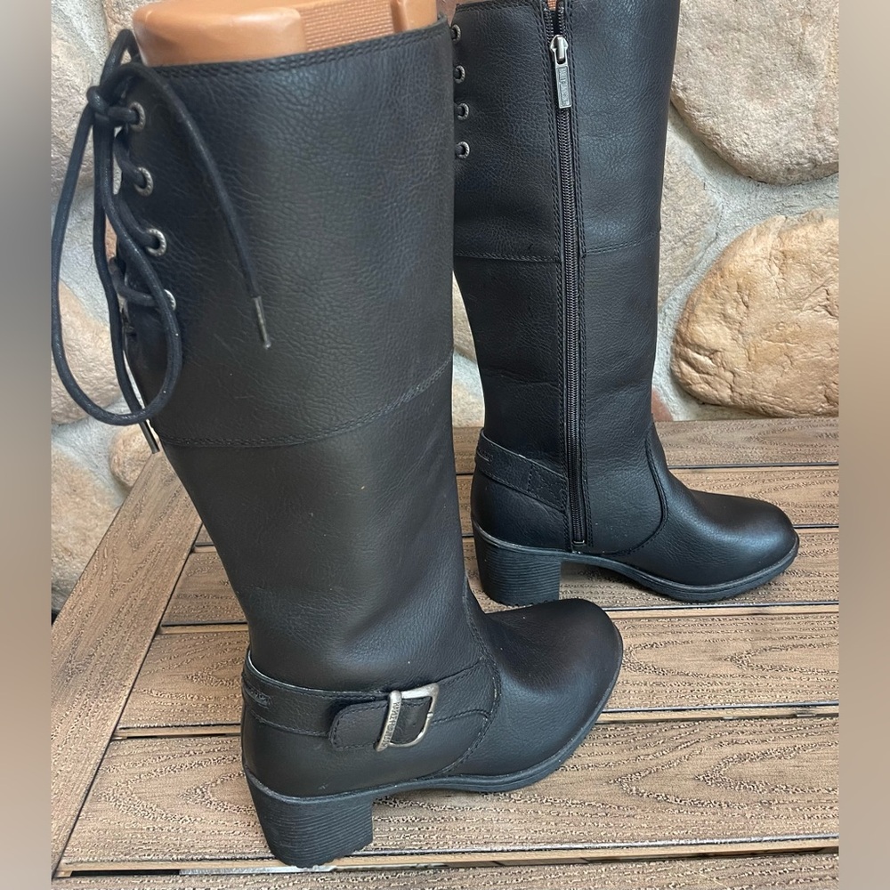Harley-Davidson Gilman Tall 14-Inch Lace up Back Leather water proof Boots 7 - Picture 2 of 10
